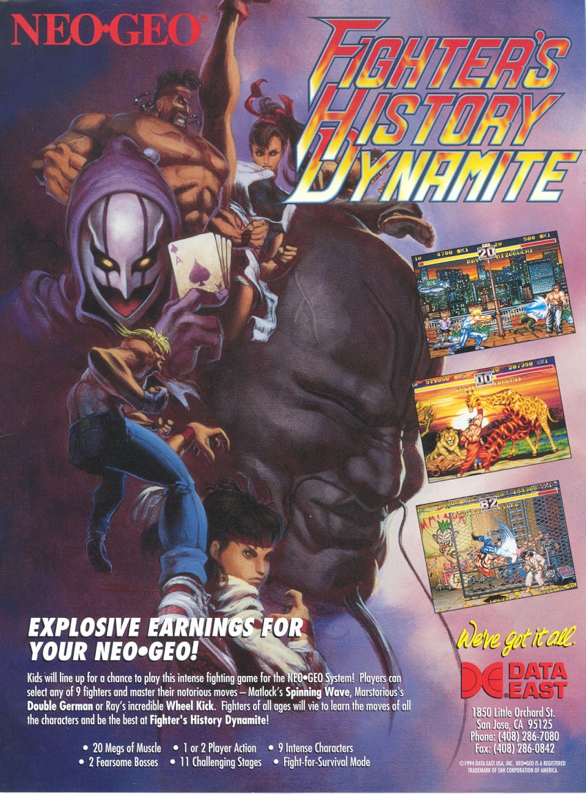 Fighter's History Dynamite (Arcade, Neo Geo) (gamerip) (1994